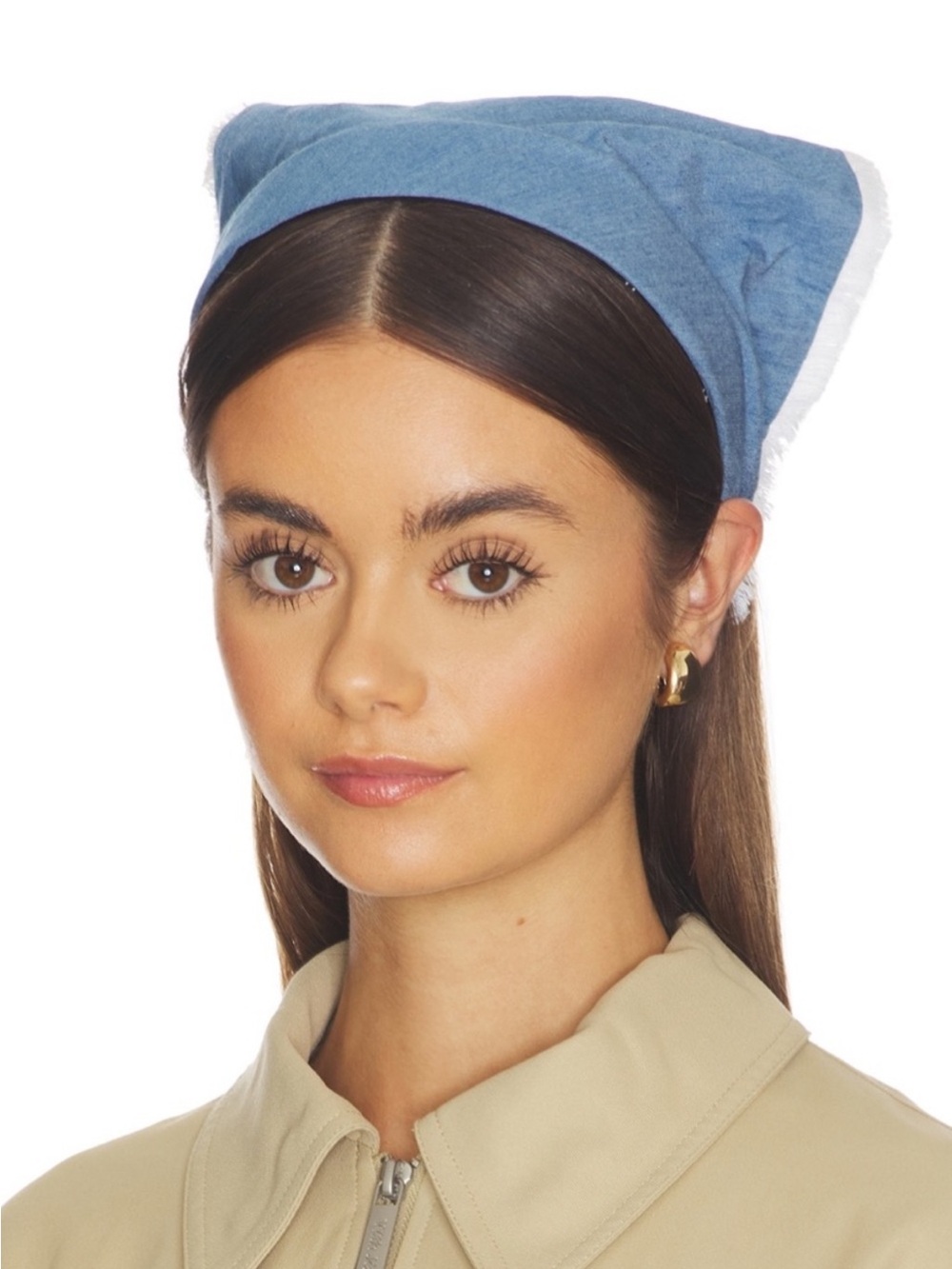 Lele Sadoughi Denim Blue Handkerchief Headband